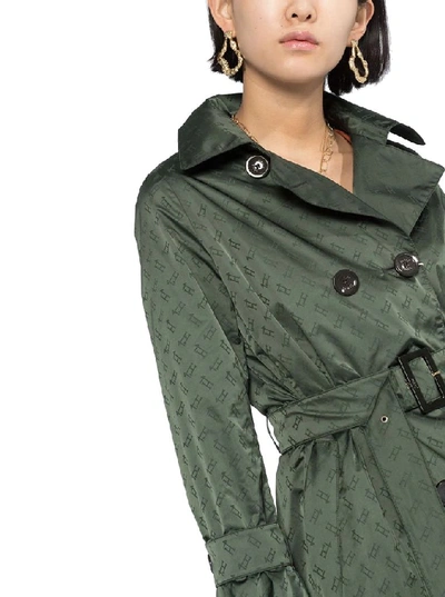 Shop Herno Women's Green Polyester Trench Coat