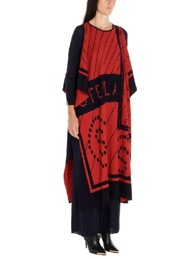 Shop Stella Mccartney Women's Red Wool Poncho