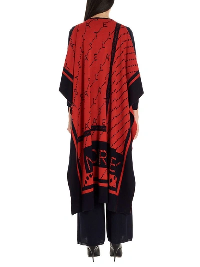 Shop Stella Mccartney Women's Red Wool Poncho