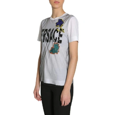 Shop Versace Women's White Cotton T-shirt