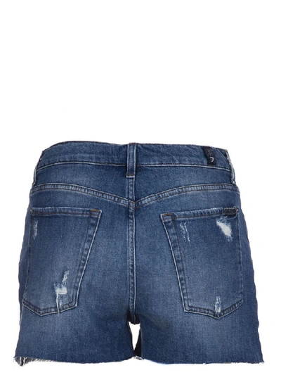 Shop 7 For All Mankind Women's Blue Cotton Shorts