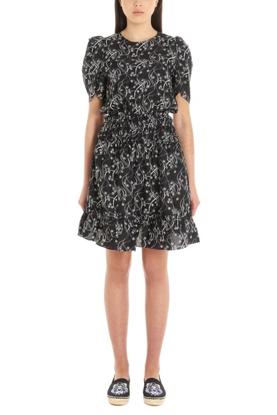 Shop Kenzo Women's Black Viscose Dress