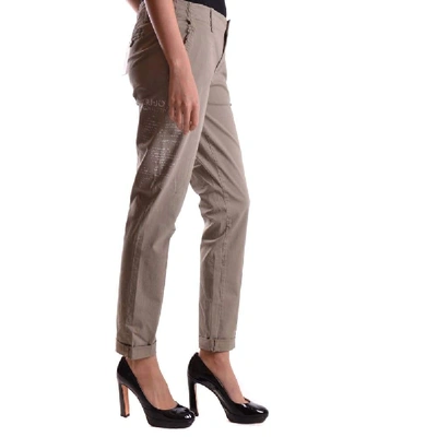 Shop Liu •jo Liu Jo Women's Beige Cotton Pants