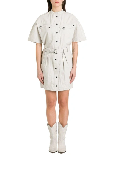 Shop Isabel Marant Étoile Women's Beige Cotton Dress