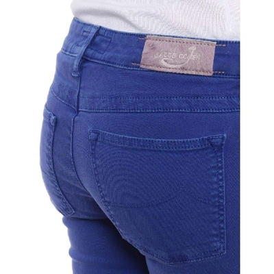 Shop Jacob Cohen Women's Blue Cotton Pants