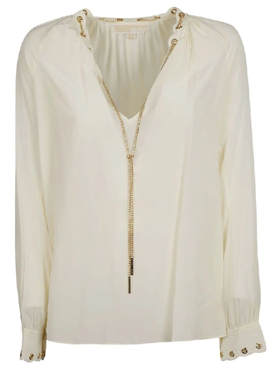 Shop Michael Kors Women's White Silk Blouse