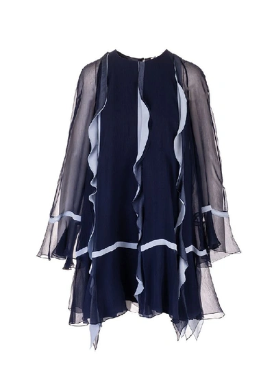 Shop Chloé Women's Blue Silk Dress