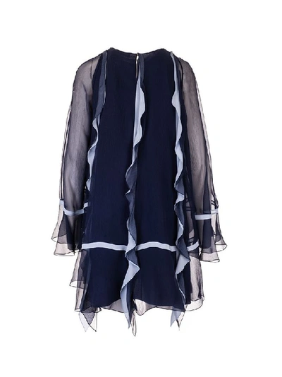 Shop Chloé Women's Blue Silk Dress