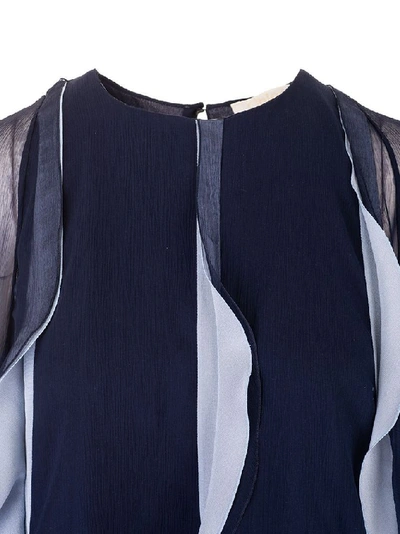 Shop Chloé Women's Blue Silk Dress