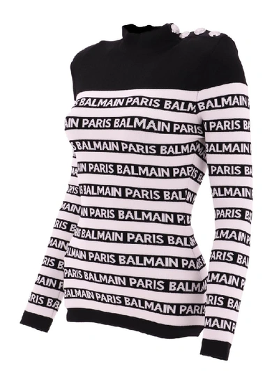 Shop Balmain Women's White Viscose Jumper