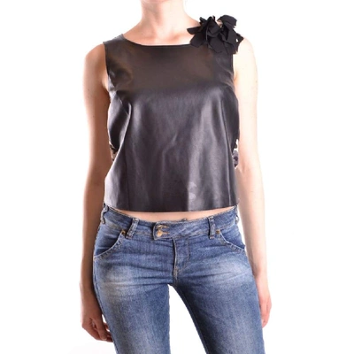 Shop Liu •jo Liu Jo Women's Black Viscose Top