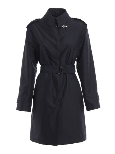 Shop Fay Women's Blue Polyester Trench Coat