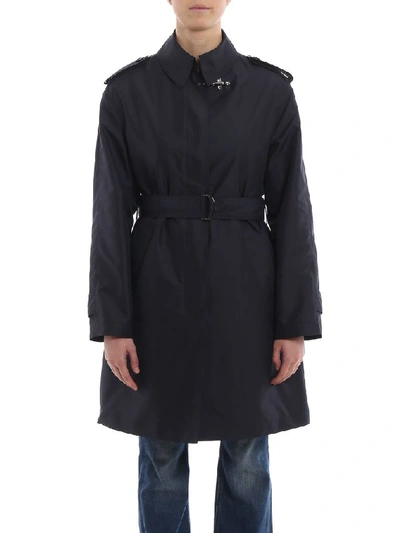 Shop Fay Women's Blue Polyester Trench Coat