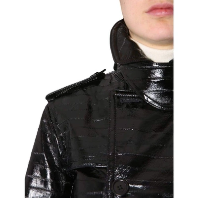 Shop Saint Laurent Women's Black Leather Trench Coat