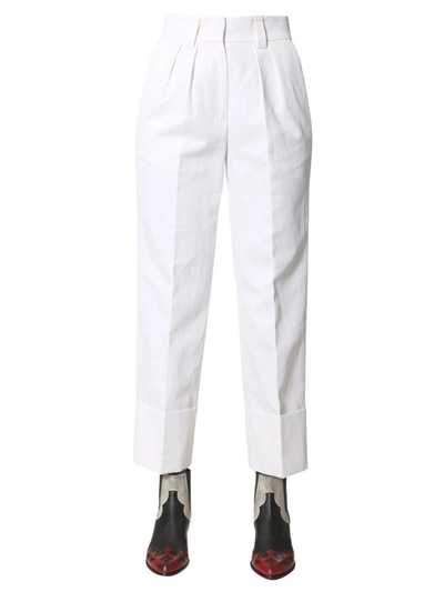 Shop Msgm Women's White Cotton Pants