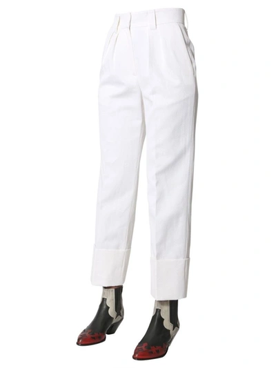 Shop Msgm Women's White Cotton Pants