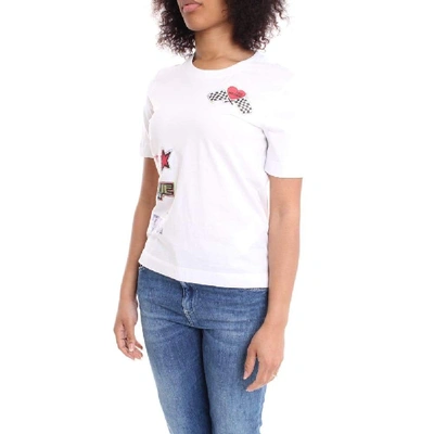 Shop Love Moschino Women's White Cotton T-shirt