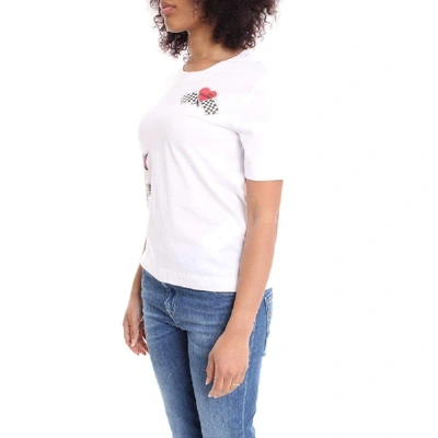 Shop Love Moschino Women's White Cotton T-shirt