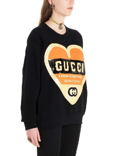 Shop Gucci Women's Black Cotton Sweatshirt