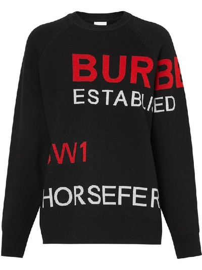 Shop Burberry Women's Black Wool Sweater