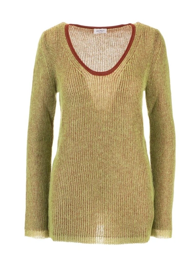 Shop Ferragamo Salvatore  Women's Green Wool Sweater