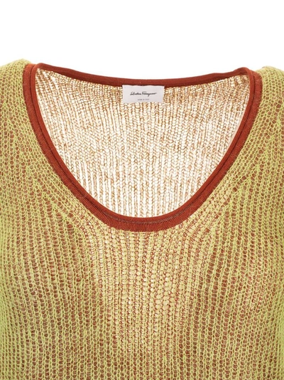 Shop Ferragamo Salvatore  Women's Green Wool Sweater