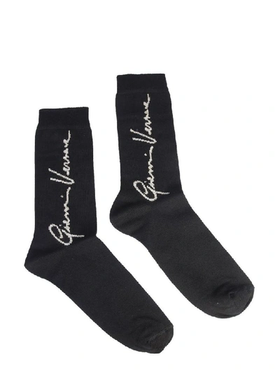 Shop Versace Women's Black Cotton Socks