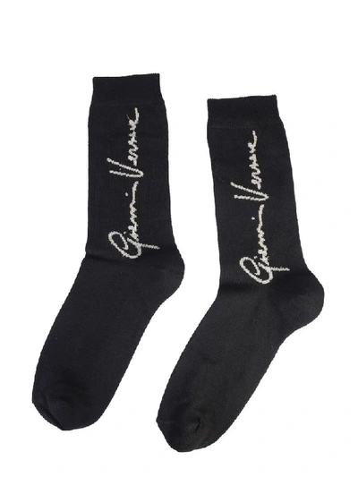 Shop Versace Women's Black Cotton Socks