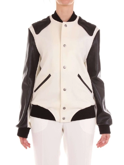 Shop Saint Laurent Women's White Polyester Outerwear Jacket