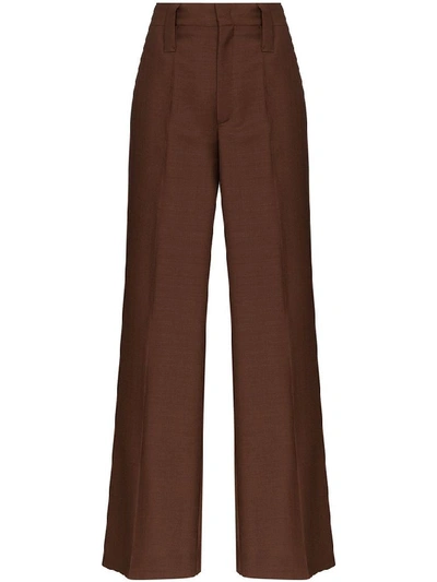 Shop Prada Women's Brown Wool Pants