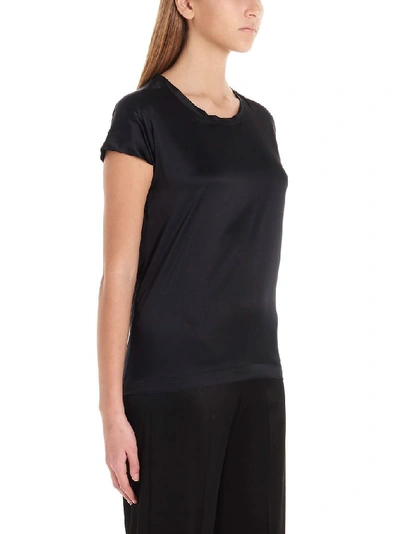 Shop Pinko Women's Black Silk T-shirt