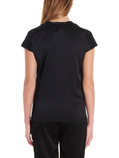 Shop Pinko Women's Black Silk T-shirt