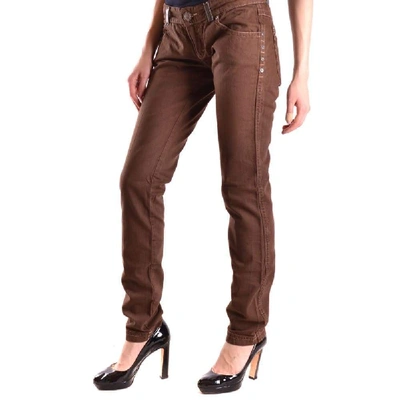 Shop Pinko Women's Brown Cotton Jeans