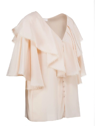 Shop Chloé Women's Pink Silk Blouse