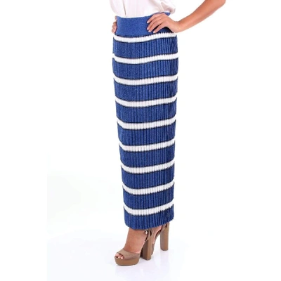 Shop Altea Women's Blue Viscose Skirt