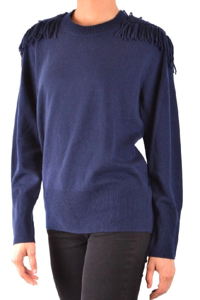 Shop Burberry Women's Blue Wool Sweater