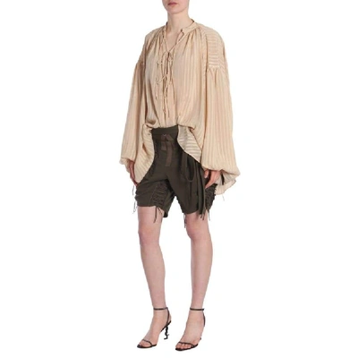 Shop Saint Laurent Women's Beige Silk Jumper