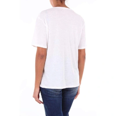 Shop Apuntob Women's White Cotton T-shirt