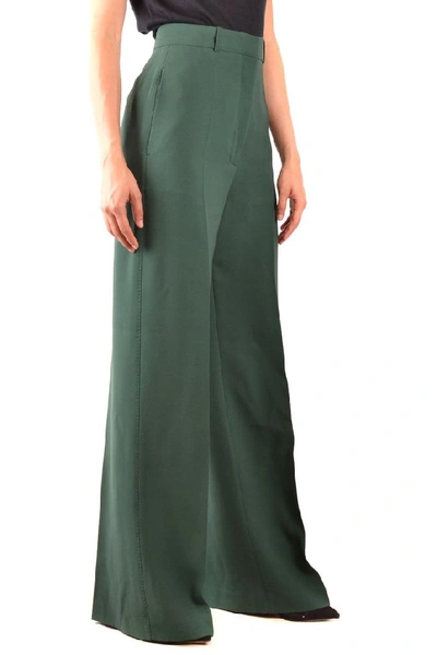 Shop Burberry Women's Green Wool Pants