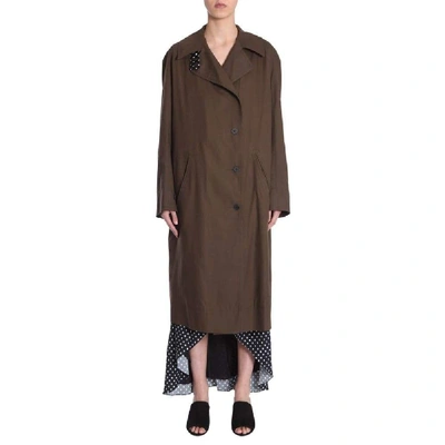 Shop Haider Ackermann Women's Green Cotton Trench Coat