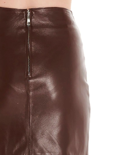 Shop Manokhi Women's Brown Leather Skirt