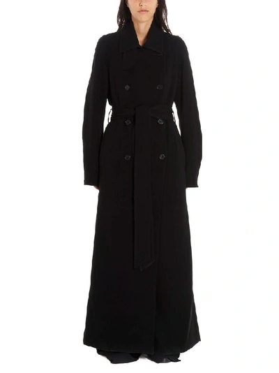 Shop Ann Demeulemeester Women's Black Wool Coat