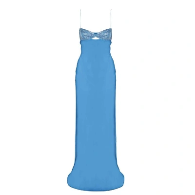 Shop Alessandra Rich Women's Light Blue Silk Dress