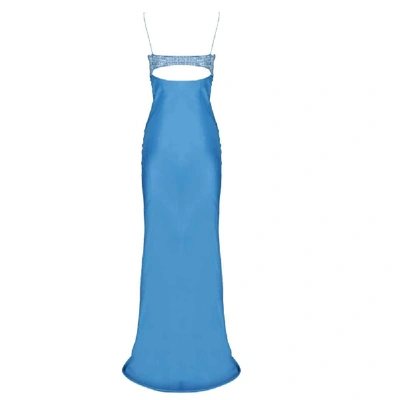 Shop Alessandra Rich Women's Light Blue Silk Dress