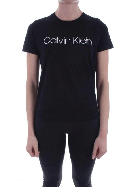 Shop Calvin Klein Women's Black Cotton T-shirt