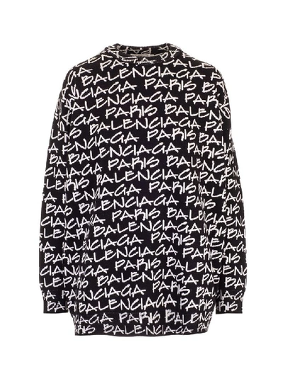 Shop Balenciaga Women's Black Wool Sweater