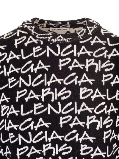 Shop Balenciaga Women's Black Wool Sweater
