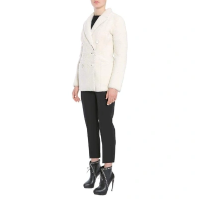 Shop Alexander Mcqueen Women's White Wool Coat