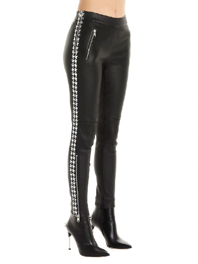 Shop Alexander Mcqueen Women's Black Leather Leggings