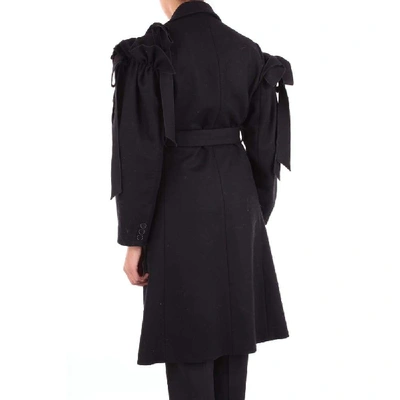 Shop Simone Rocha Women's Black Wool Coat